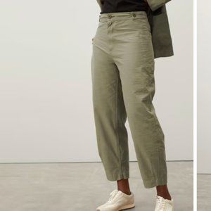 Everlane Green Fatigue Bartel Pant High-Waisted Trousers Relaxed Fit